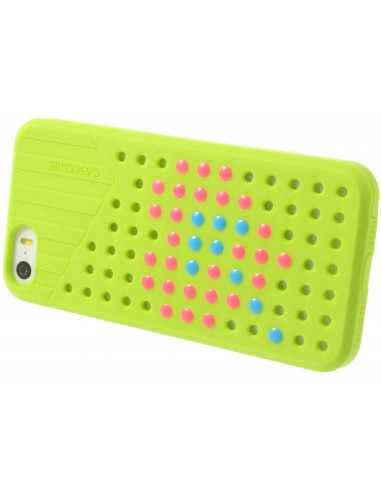 Coque Iphone 5S et 5 Fantaisie Silicone Points colorés
