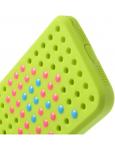 Coque Iphone 5S et 5 Fantaisie Silicone Points colorés