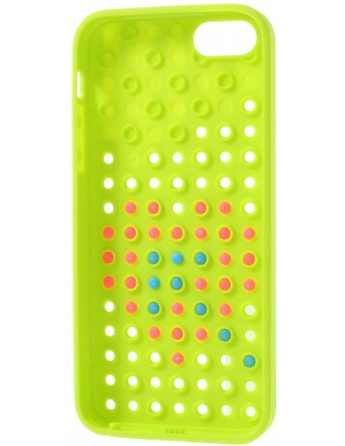 Coque Iphone 5S et 5 Fantaisie Silicone Points colorés