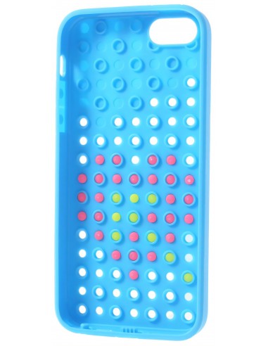 Coque Iphone 5S et 5 Fantaisie Silicone Points colorés