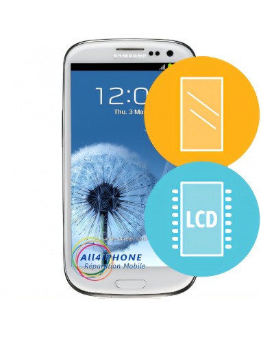 Réparation écran Galaxy S3 4g - LCD, tactile et contour original