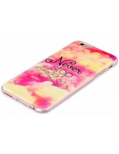 Coque iPhone 6s et iPhone 6 silicone never stop dreaming