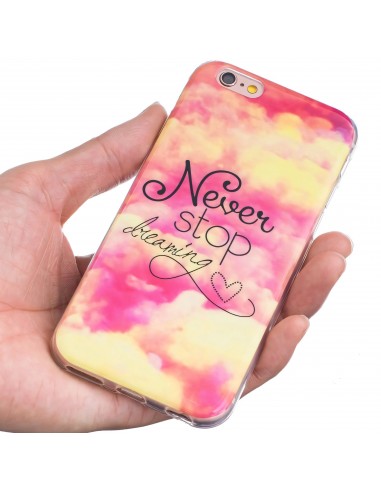 Coque iPhone 6s et iPhone 6 silicone never stop dreaming