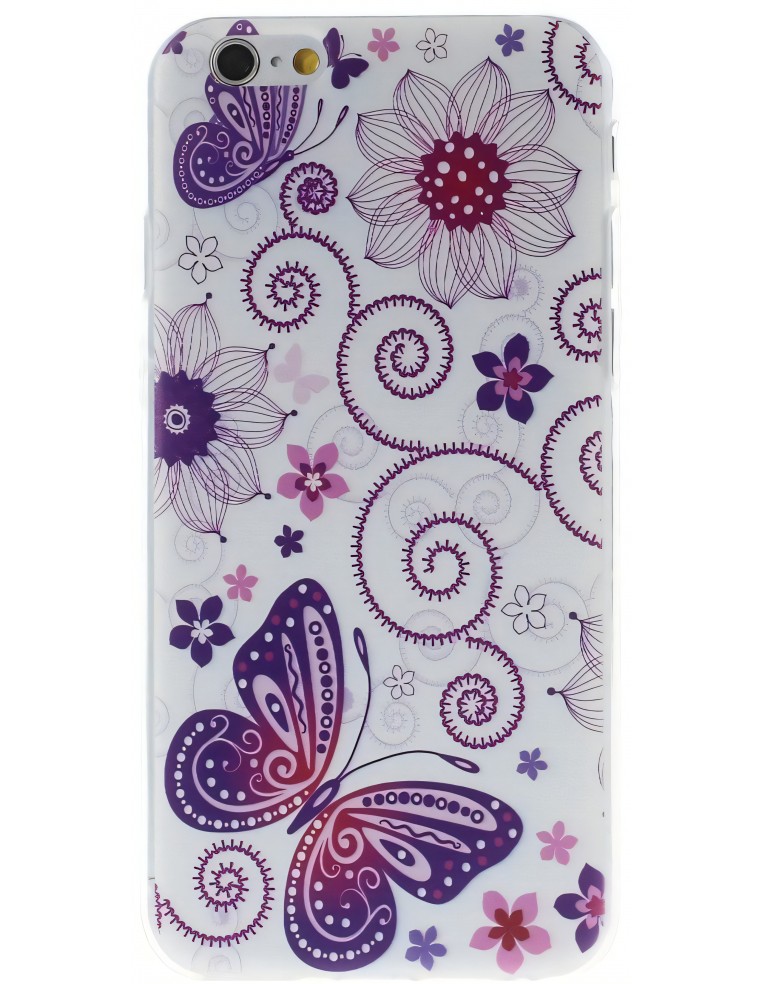 Coque iPhone 6s et 6 fantaisie papillons Violet