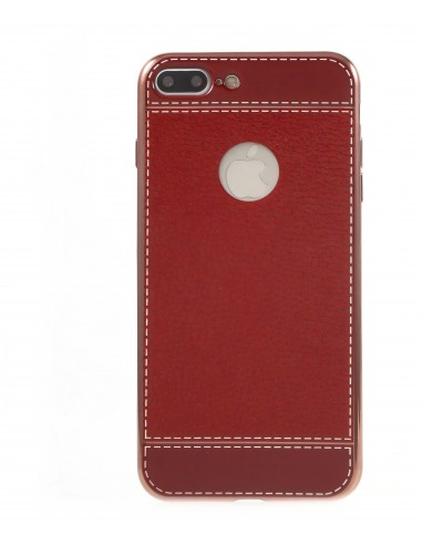 Coque iPhone 7 Plus style cuir plaqué