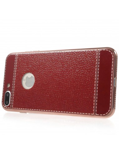 Coque iPhone 7 Plus style cuir plaqué
