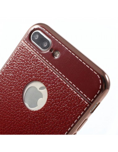 Coque iPhone 7 Plus style cuir plaqué