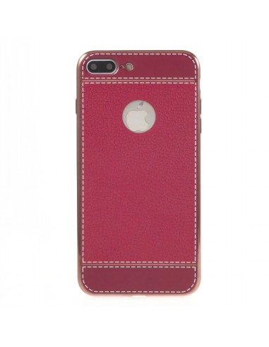Coque iPhone 7 Plus style cuir plaqué