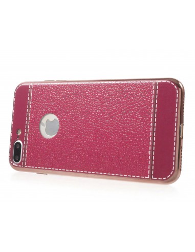 Coque iPhone 7 Plus style cuir plaqué
