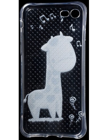 Coque iPhone 8 et iPhone 7 silicone - fantaisie girafe