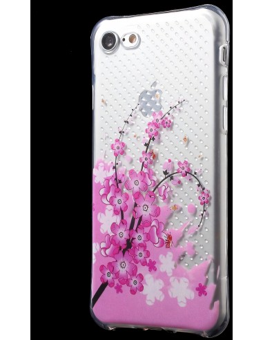 Coque iPhone 8 et iPhone 7 silicone - fantaisie explosion de fleurs