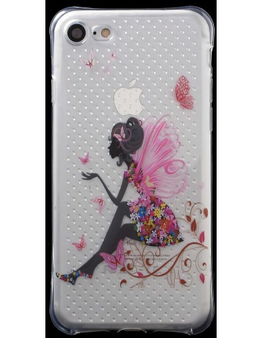 Coque iPhone 8 et iPhone 7 silicone - fantaisie butterfly