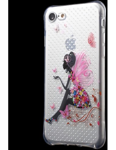 Coque iPhone 8 et iPhone 7 silicone - fantaisie butterfly