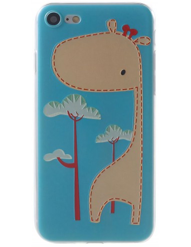 Coque iPhone 8 et iPhone 7 silicone souple cool girafe