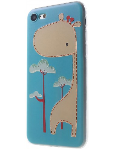 Coque iPhone 8 et iPhone 7 silicone souple cool girafe
