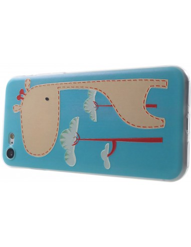 Coque iPhone 8 et iPhone 7 silicone souple cool girafe