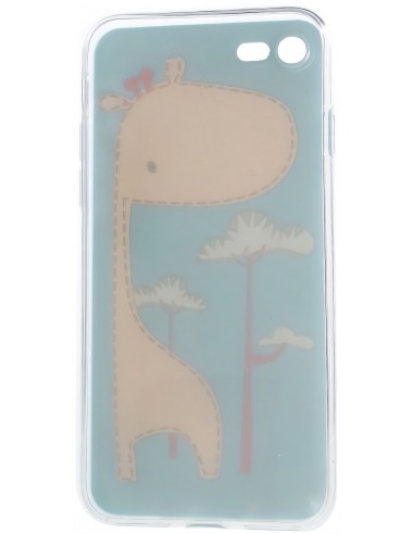 Coque iPhone 8 et iPhone 7 silicone souple cool girafe