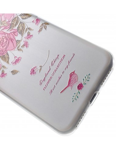 Coque iPhone 8 et iPhone 7 silicone souple jardin de roses
