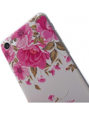 Coque iPhone 8 et iPhone 7 silicone souple jardin de roses
