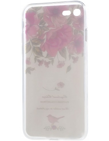 Coque iPhone 8 et iPhone 7 silicone souple jardin de roses
