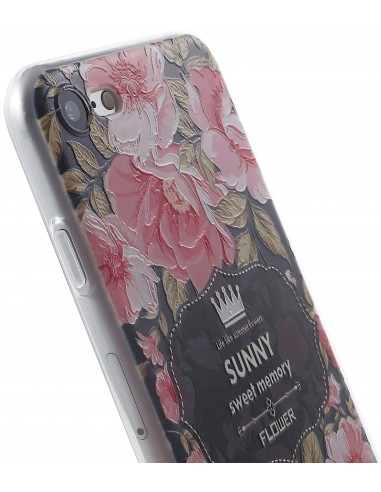 Coque iPhone 8 et iPhone 7 silicone souple pretty flowers