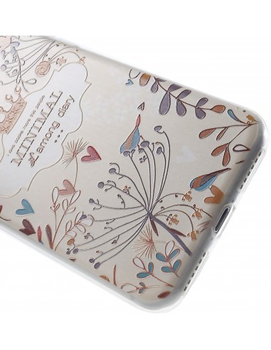 Coque iPhone 8 et iPhone 7 silicone souple flowers & birds