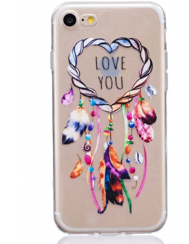 Coque iPhone 8 et iPhone 7 silicone mandala love you