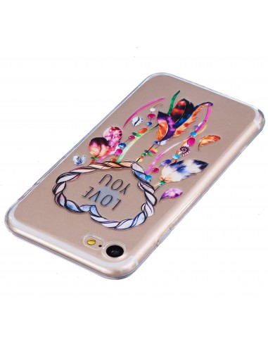Coque iPhone 8 et iPhone 7 silicone mandala love you