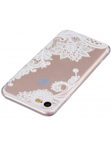 Coque iPhone 8 et iPhone 7 silicone white flowers