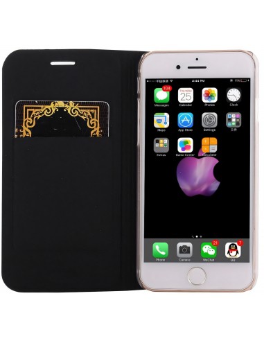 Etui iPhone 8 et iPhone 7 style cuir retro avec insert carte 