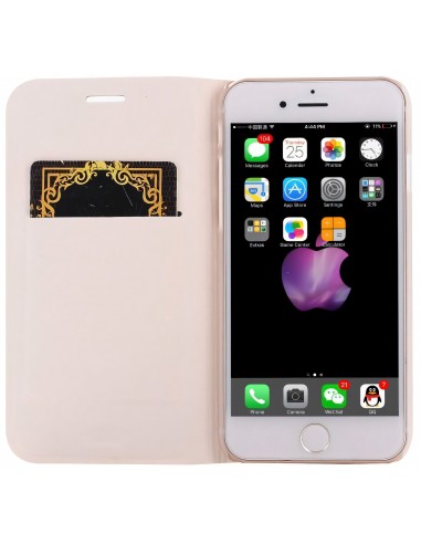 Etui iPhone 8 et iPhone 7 style cuir retro avec insert carte 