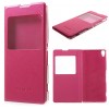 Etui sony Xperia XA simili-cuir avec fenetre Fushia