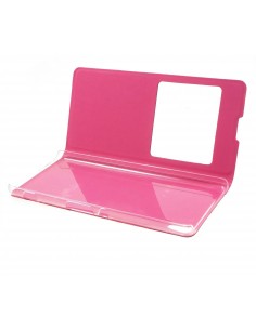 Etui sony Xperia XA simili-cuir avec fenetre Fushia