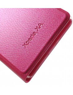 Etui sony Xperia XA simili-cuir avec fenetre Fushia