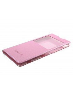 Etui sony Xperia XA simili-cuir avec fenetre Rose
