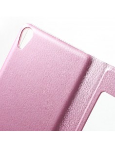Etui sony Xperia XA simili-cuir avec fenetre Rose