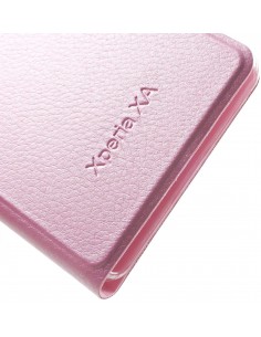Etui sony Xperia XA simili-cuir avec fenetre Rose