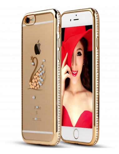Coque iPhone 6s 6 Silicone Crystal Cygne SHENGO