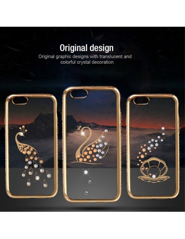 Coque iPhone 6s 6 Silicone Crystal Cygne SHENGO