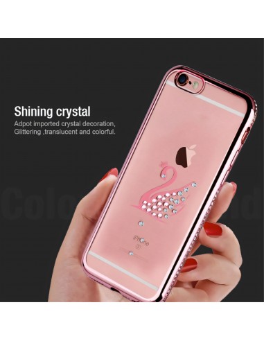Coque iPhone 6s 6 Silicone Crystal Paon SHENGO