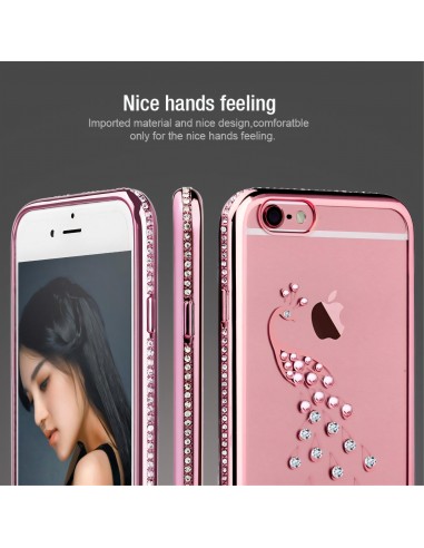 Coque iPhone 6s 6 Silicone Crystal Paon SHENGO