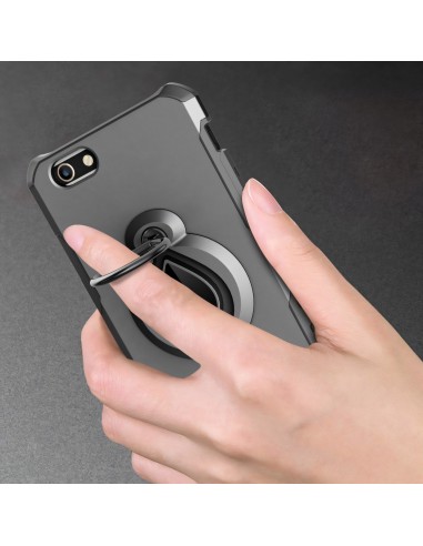 Coque iPhone 6 6s silicone et Metal avec anneau