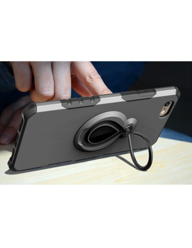 Coque iPhone 6 6s silicone et Metal avec anneau