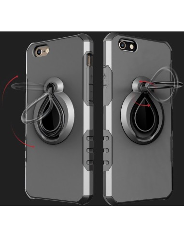 Coque iPhone 6 6s silicone et Metal avec anneau