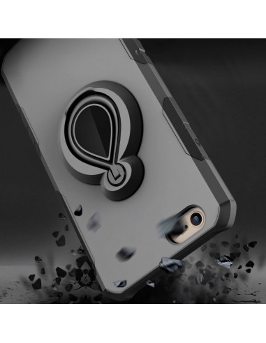 Coque iPhone 6 6s silicone et Metal avec anneau