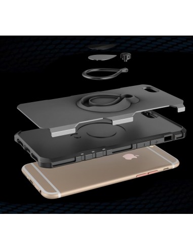 Coque iPhone 6 6s silicone et Metal avec anneau