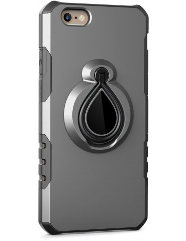Coque iPhone 6 6s silicone et Metal avec anneau