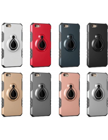 Coque iPhone 6 6s silicone et Metal avec anneau