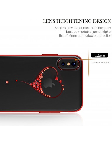 Coque iPhone X Silicone Star Series Cœur de Cristal KINGXBAR
