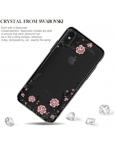 Coque iPhone X Swarovski Fleurs KAVARO